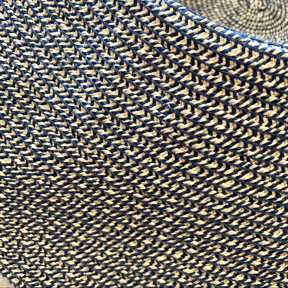 D&Y Navy/Brown Combo 100% Paper Floppy Sun Hat - Picture 10 of 13